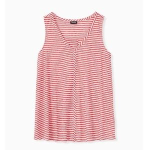 Torrid Red Stripe Jersey Swing Tank